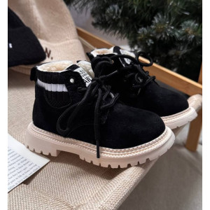 Черевички зимові дитячі з хутром RAW чорний