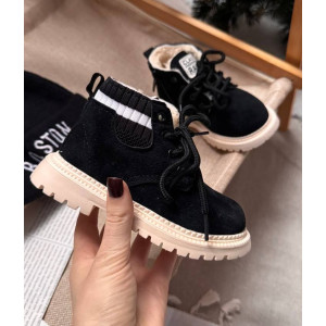 Черевички зимові дитячі з хутром RAW чорний