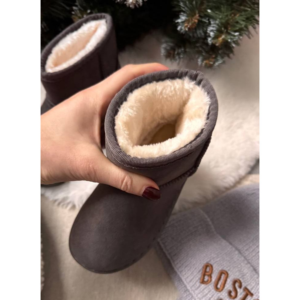 Угги дитячі зимові FN з еко-нубуку, сірі - теплі черевики з хутром Угги дитячі зимові FN з еко-нубуку, сірі - теплі черевики з хутром