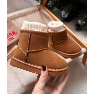 Уггі дитячі зимові FN еко-нубук коричневі