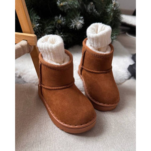 Уггі дитячі зимові FN еко-нубук коричневі