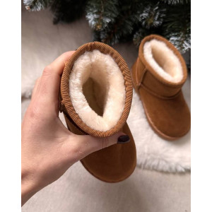 Уггі дитячі зимові FN еко-нубук коричневі