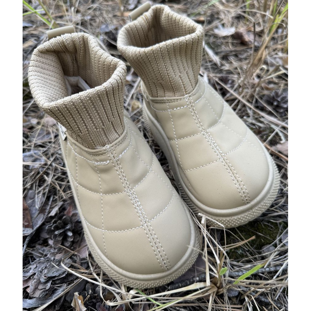 Дитячі зимові черевики Caramel бежеві – тепле взуття для хлопчика та дівчинки