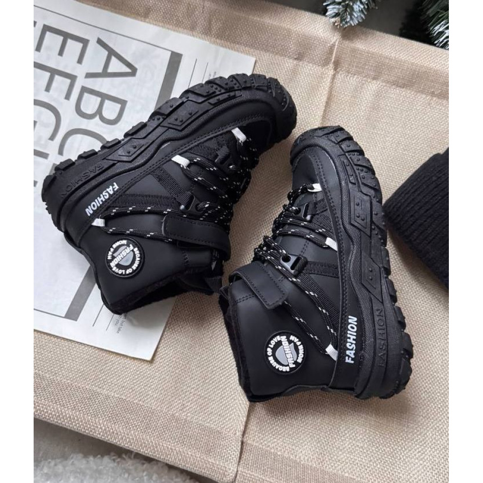 Черевики для хлопчиків демі стильні Fan, чорний Черевики для хлопчиків демі стильні Fan, чорний