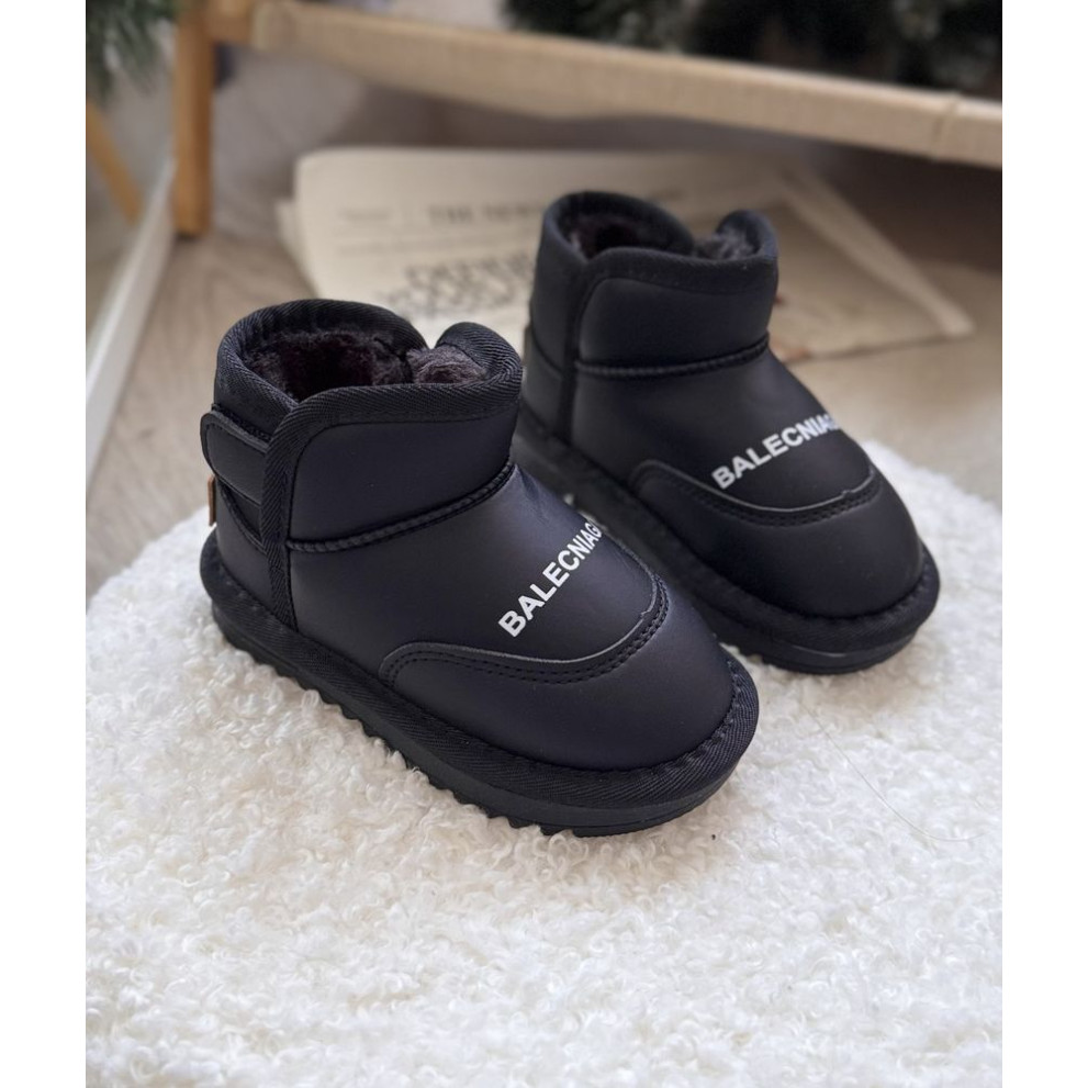 Черевики зимові дитячі з хутром Balencniaga чорний