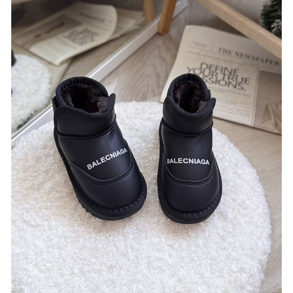 Черевики зимові дитячі з хутром Balencniaga чорний