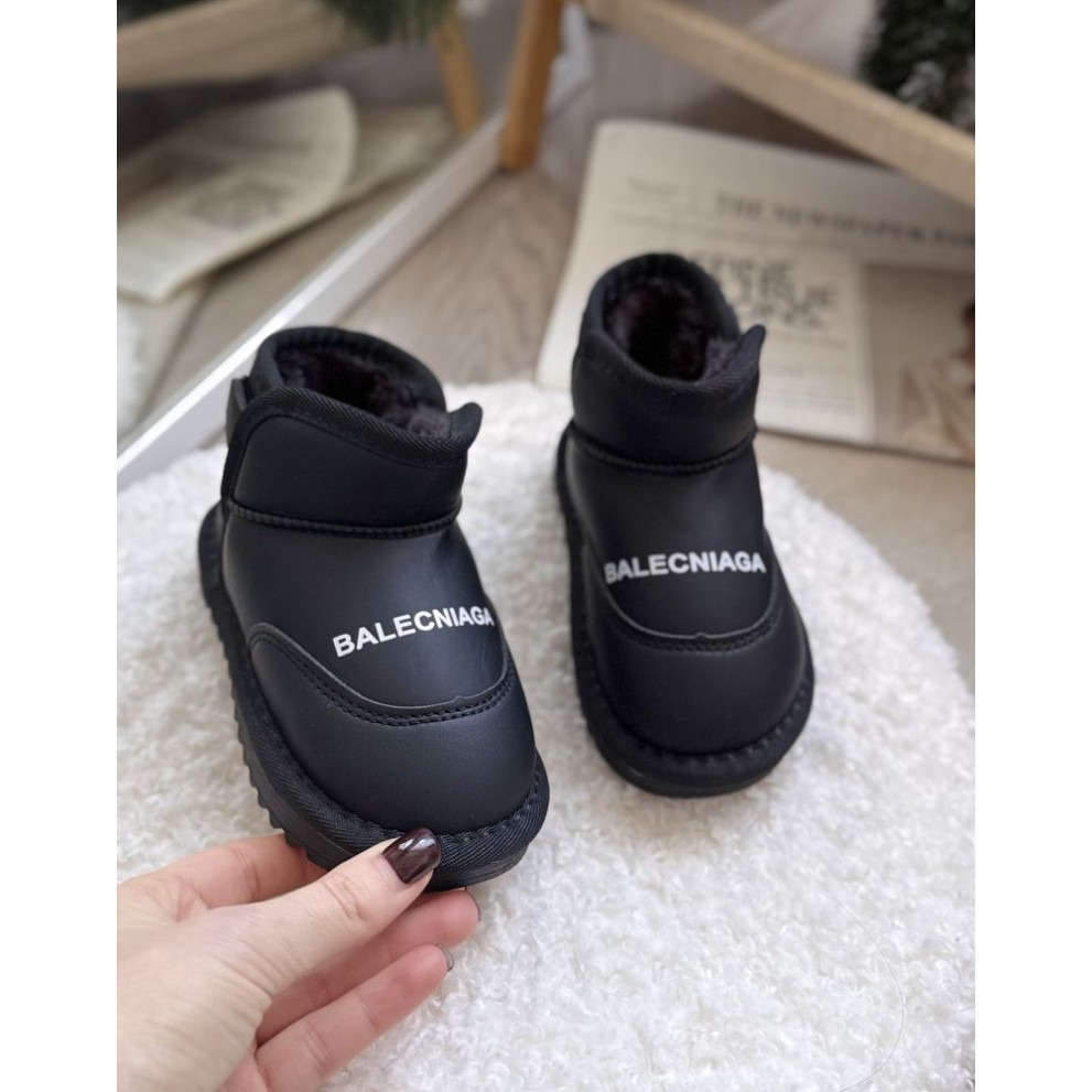 Черевики зимові дитячі з хутром Balencniaga чорний