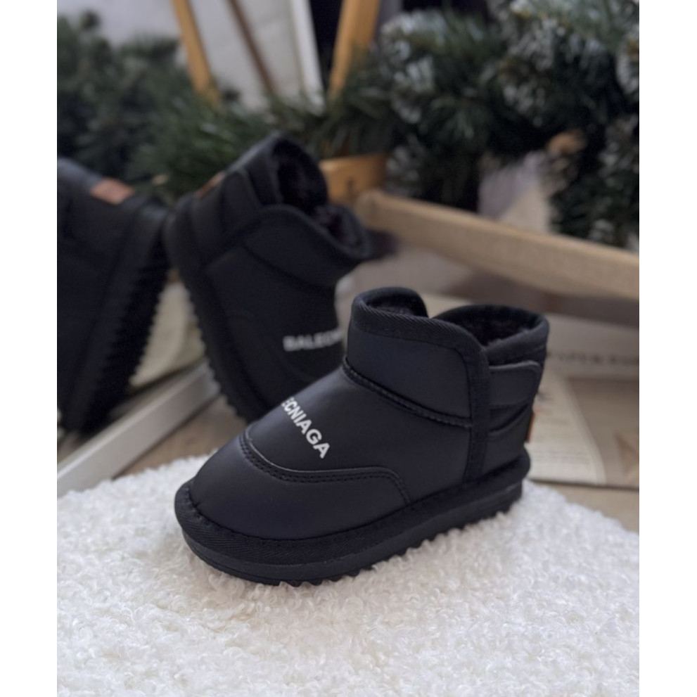 Черевики зимові дитячі з хутром Balencniaga чорний