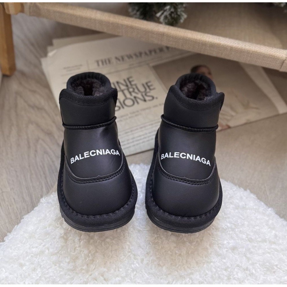 Черевики зимові дитячі з хутром Balencniaga чорний