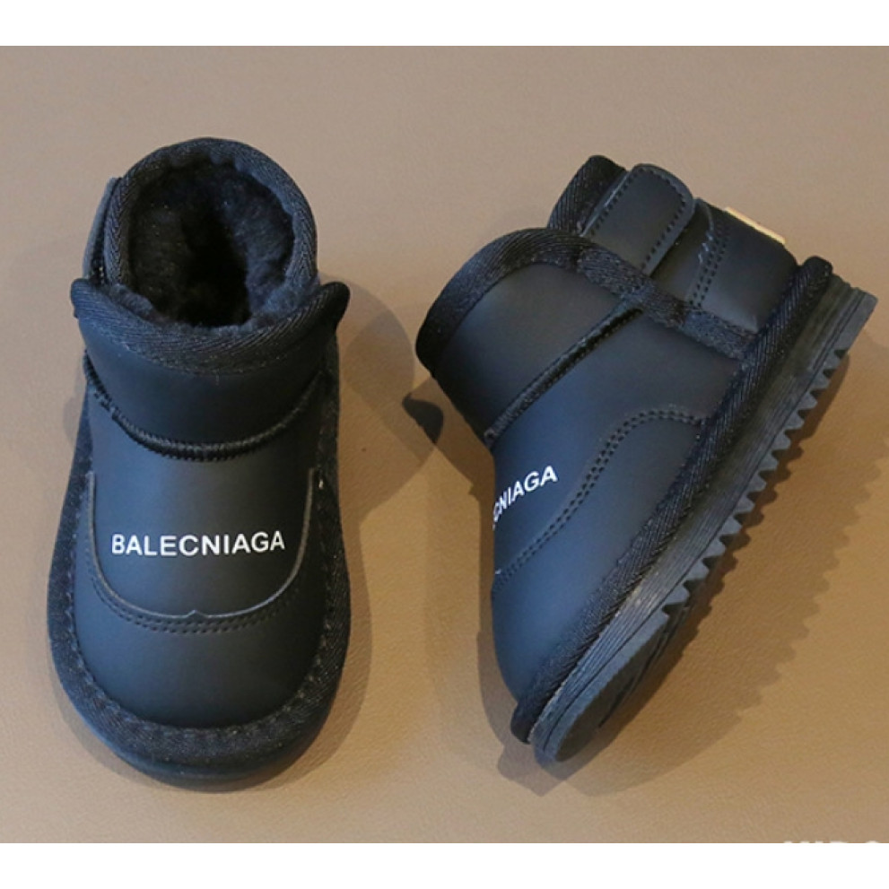 Черевики зимові дитячі з хутром Balencniaga чорний