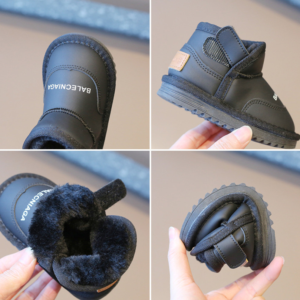 Черевики зимові дитячі з хутром Balencniaga чорний