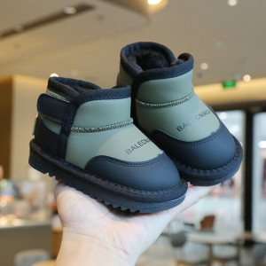 Черевики зимові дитячі з хутром Balencniaga хакі