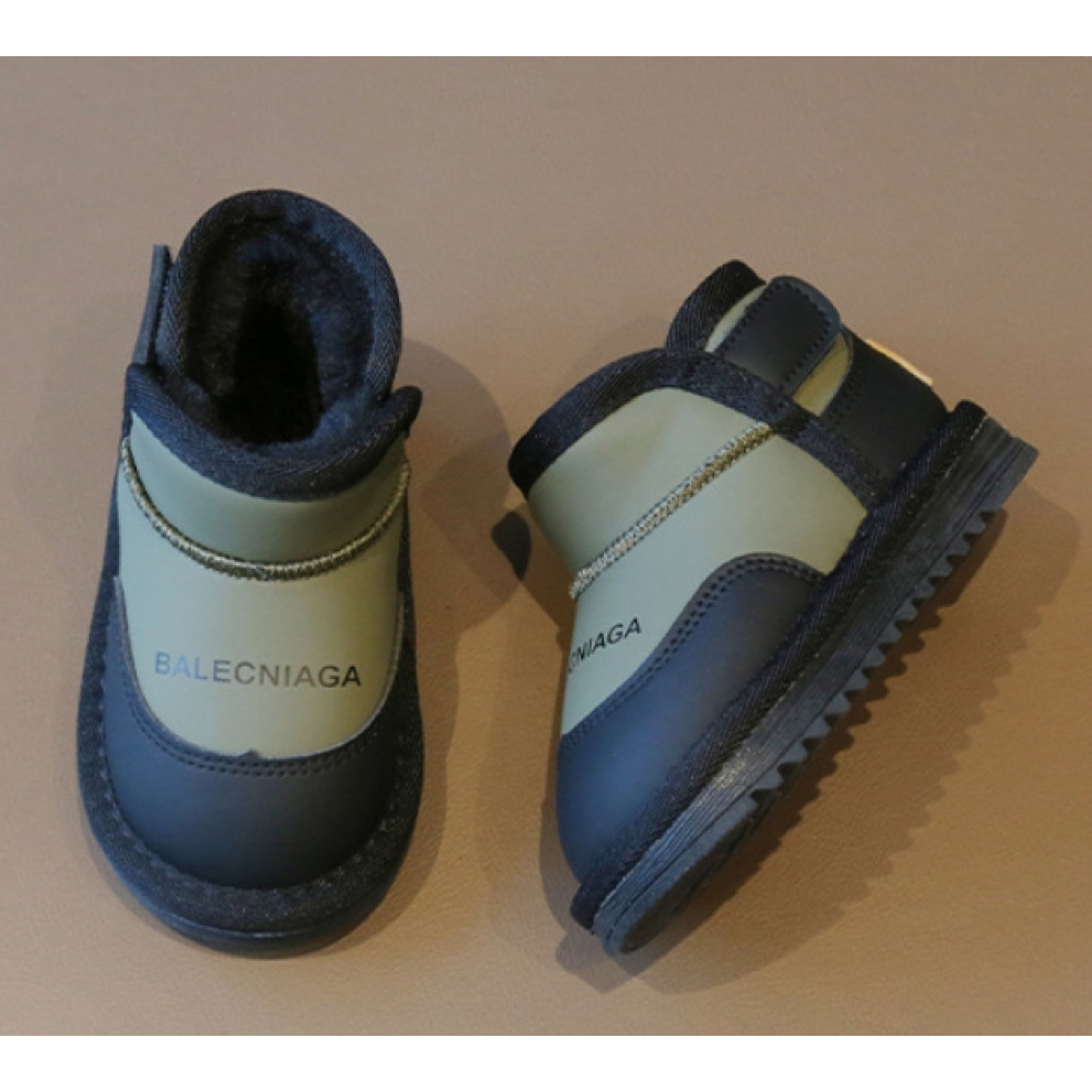 Черевики зимові дитячі з хутром Balencniaga хакі Черевики зимові дитячі з хутром Balencniaga хакі