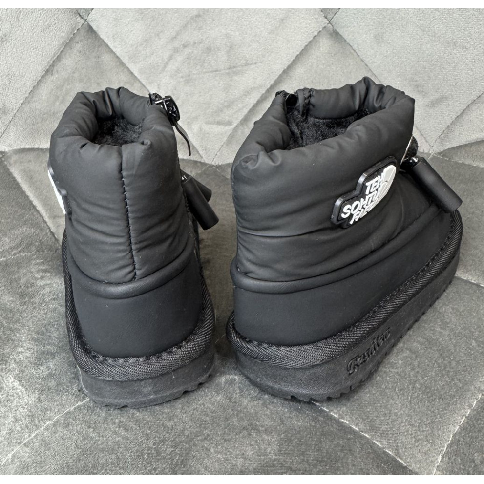 Дитячі зимові черевики з хутром TSF чорного кольору - теплі м'які черевики з блискавкою