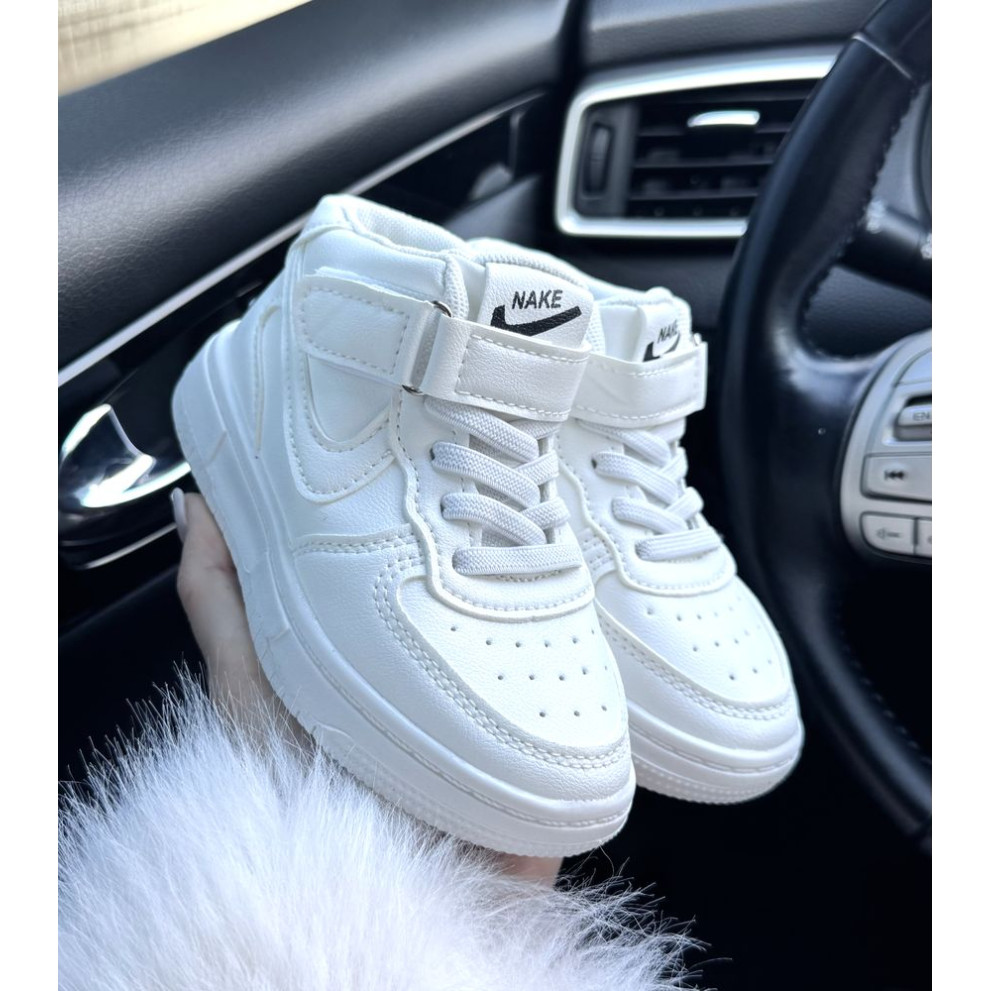 Дитячі спортивні високі кросівки Air білі - високі кросівки для активних дітей