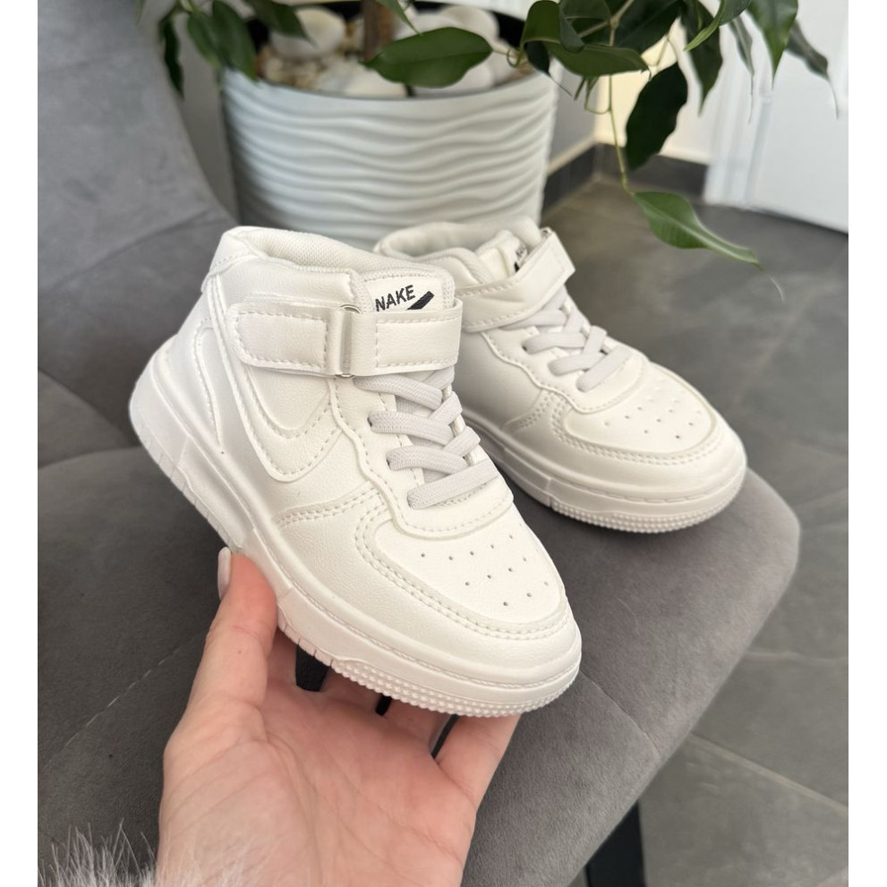 Дитячі спортивні високі кросівки Air білі - високі кросівки для активних дітей