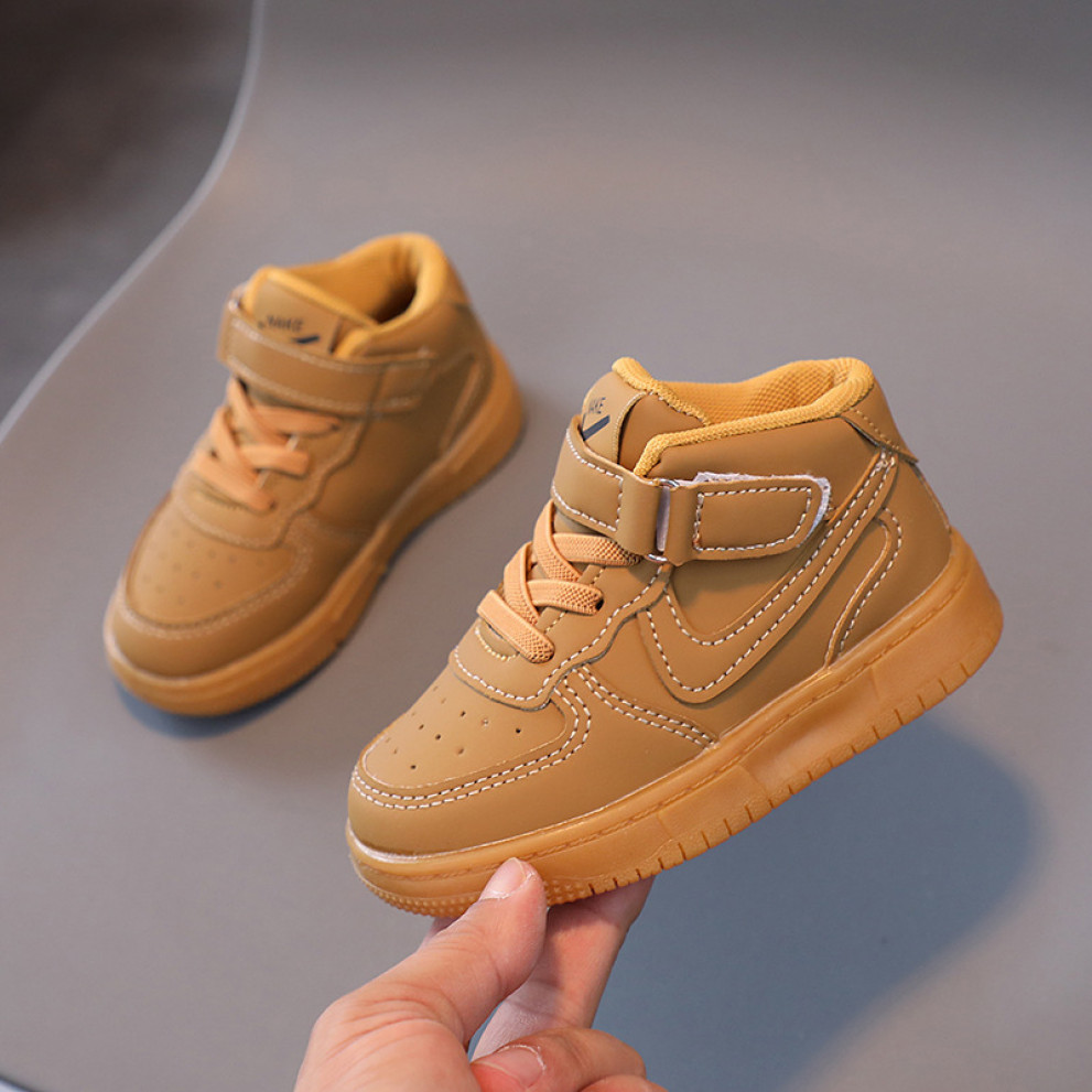 Дитячі хайтопи Air світло-коричневого кольору - високі спортивні кросівки для дітей