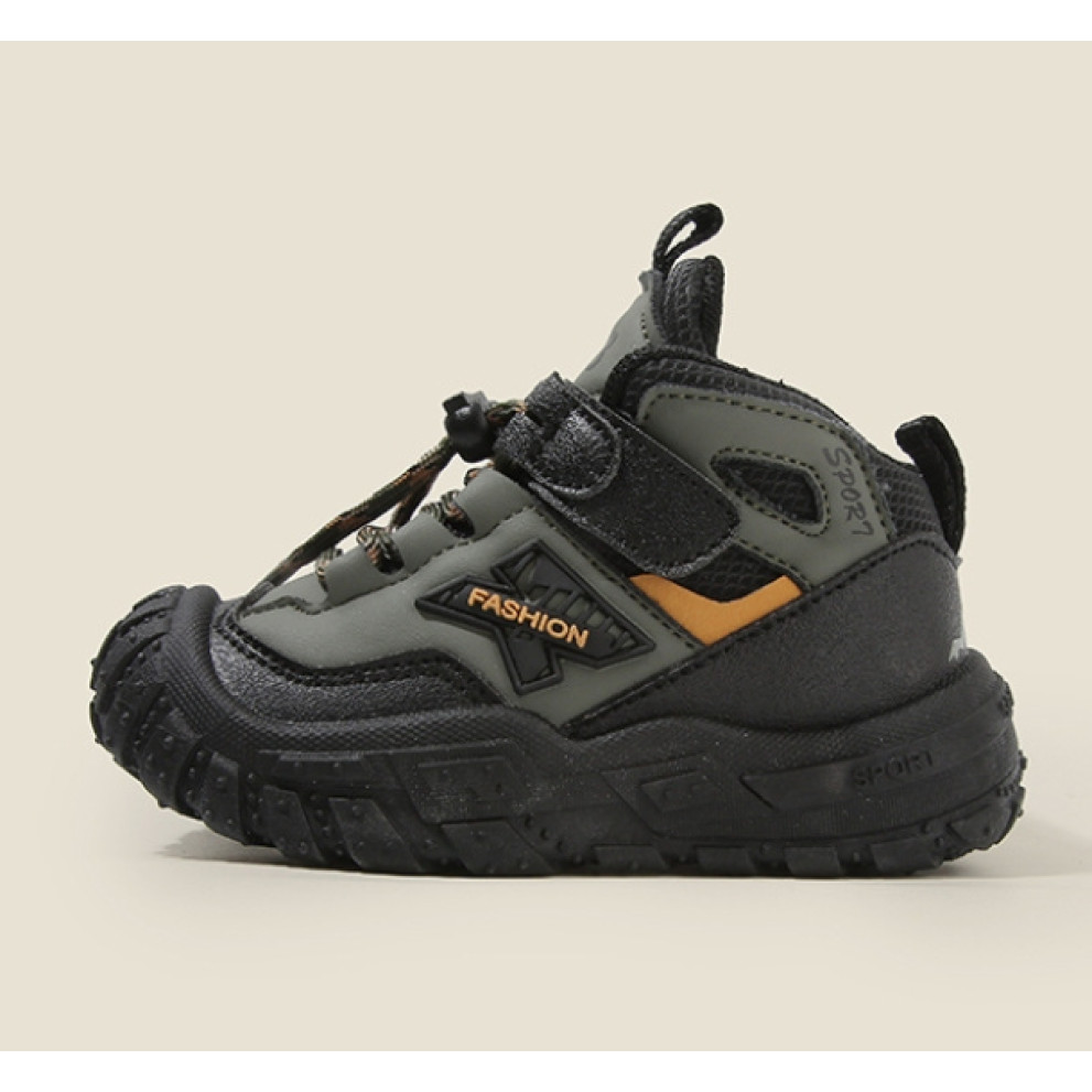 Купити дитячі високі кросівки хайтопи T-X 668 для хлопчика та дівчинки кольору хакі весна-осінь з липучкою та нековзною підошвою Купити дитячі високі кросівки хайтопи T-X 668 для хлопчика та дівчинки кольору хакі весна-осінь з липучкою та нековзною підошвою