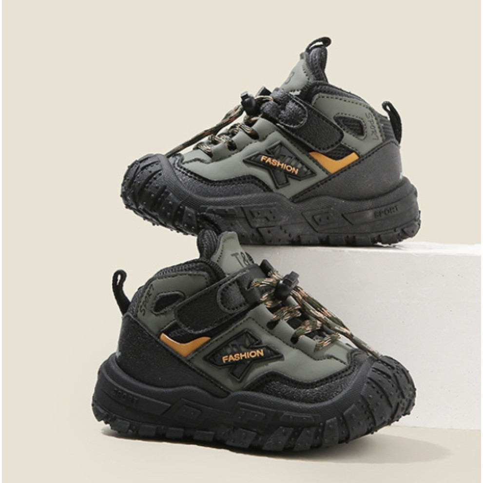 Купити дитячі високі кросівки хайтопи T-X 668 для хлопчика та дівчинки кольору хакі весна-осінь з липучкою та нековзною підошвою Купити дитячі високі кросівки хайтопи T-X 668 для хлопчика та дівчинки кольору хакі весна-осінь з липучкою та нековзною підошвою