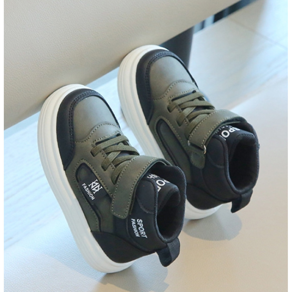 Дитячі кросівки хайтопи HZY992 хакі для хлопчика весна-осінь з білою підошвою Дитячі кросівки хайтопи HZY992 хакі для хлопчика весна-осінь з білою підошвою