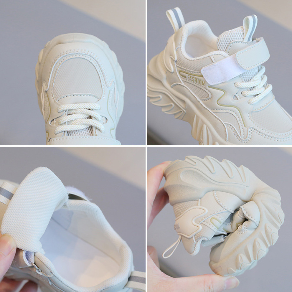 Дитячі кросівки HTH-775 білі для хлопчиків та дівчаток весна-осінь з масивною підошвою Дитячі кросівки HTH-775 білі для хлопчиків та дівчаток весна-осінь з масивною підошвою