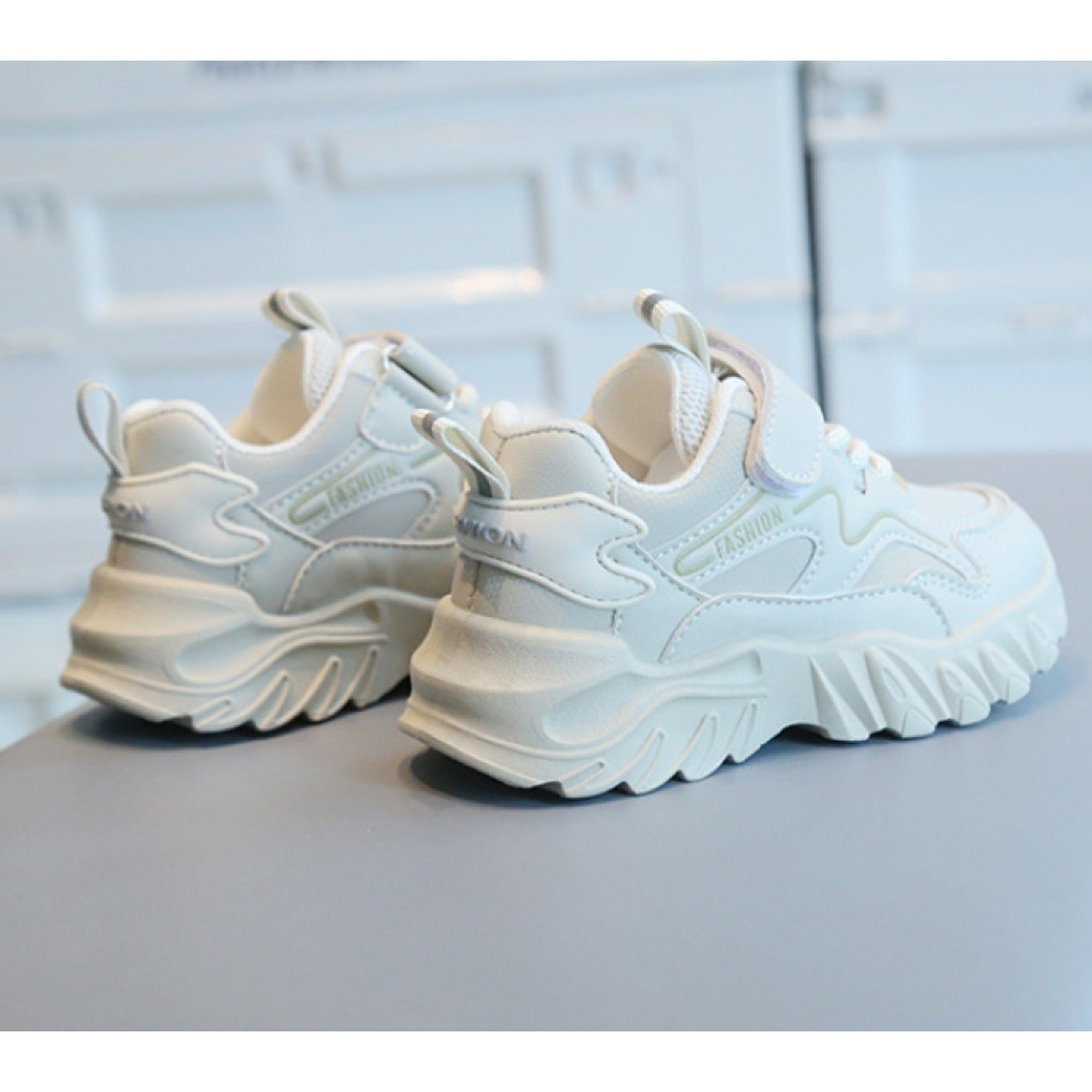 Дитячі кросівки HTH-775 білі для хлопчиків та дівчаток весна-осінь з масивною підошвою Дитячі кросівки HTH-775 білі для хлопчиків та дівчаток весна-осінь з масивною підошвою