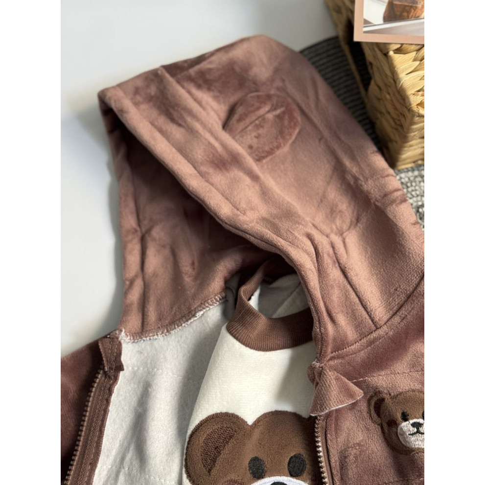 Костюм трійка теплий Bule Baby коричневий 10578