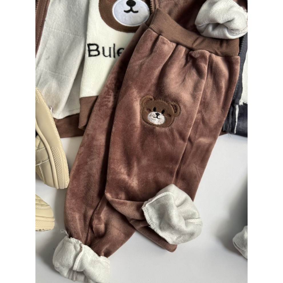 Костюм трійка теплий Bule Baby коричневий 10578