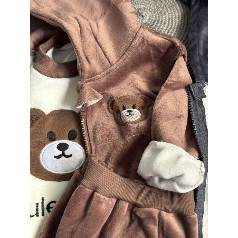 Костюм трійка теплий Bule Baby коричневий 10578