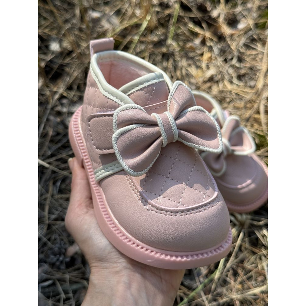 Демісезонні черевички для дівчинки стильні з бантиком колір рожевий 10717