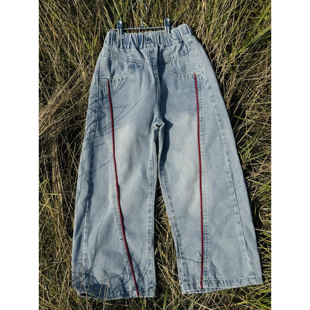 Джинси для дівчинки з червоною смужкою 10906