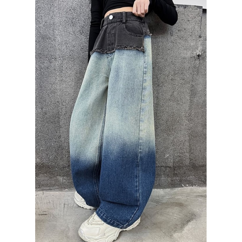 Стильні джинси для дівчинки чорний верх колір синій 10909