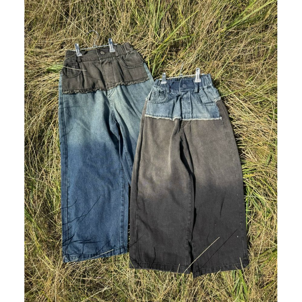 Стильні джинси для дівчинки чорний верх колір синій 10909