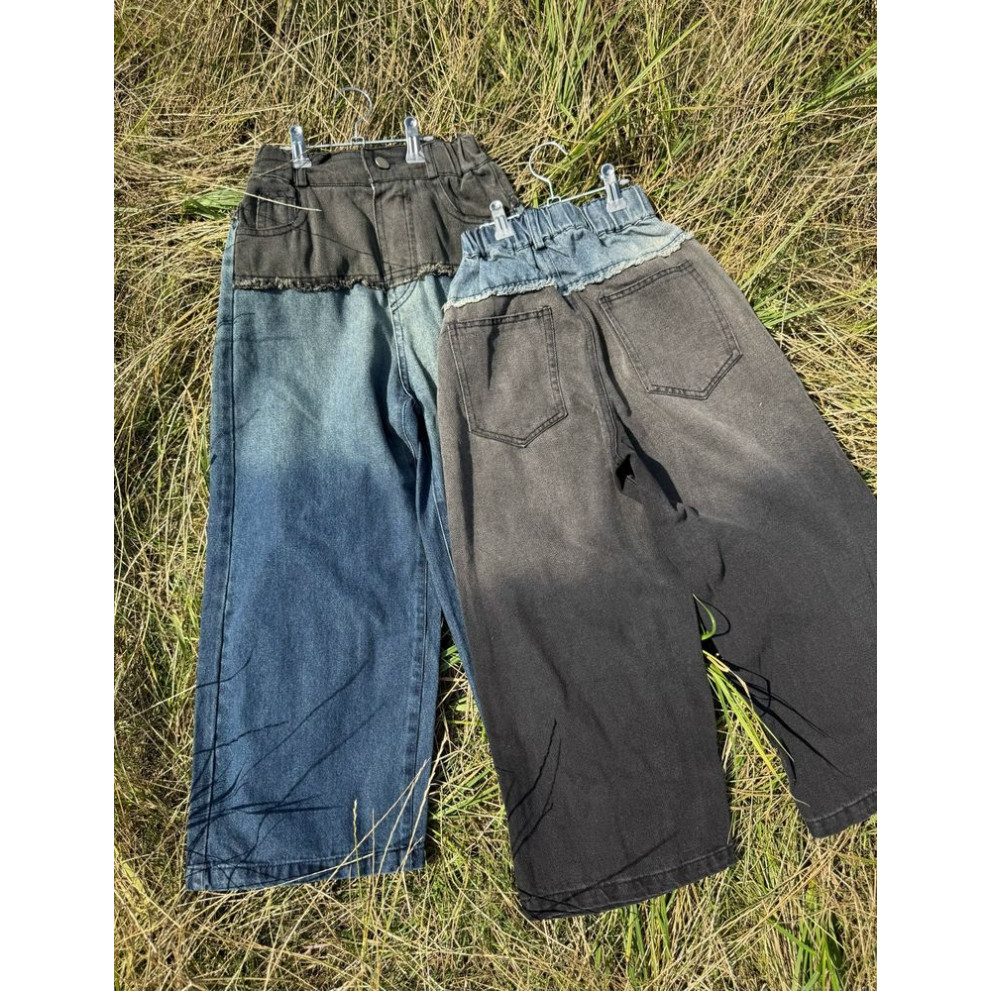 Стильні джинси для дівчинки чорний верх колір синій 10909