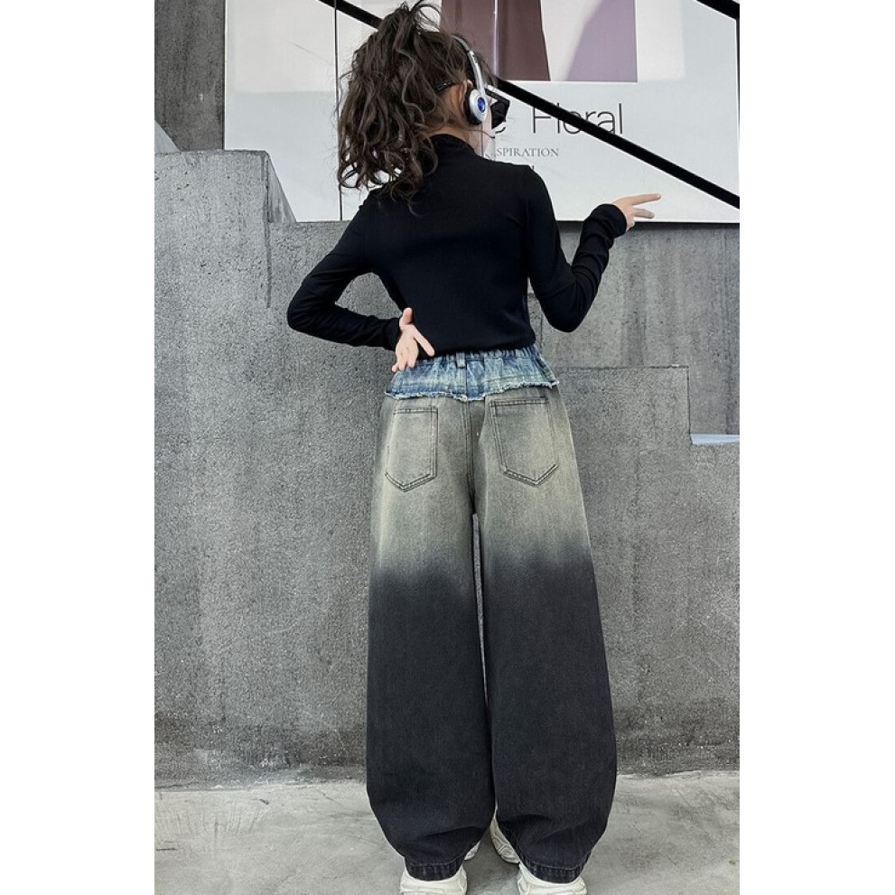 Стильні джинси для дівчинки синій верх колір чорний 10910