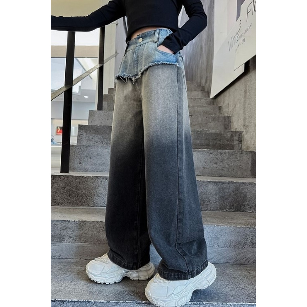 Стильні джинси для дівчинки синій верх колір чорний 10910