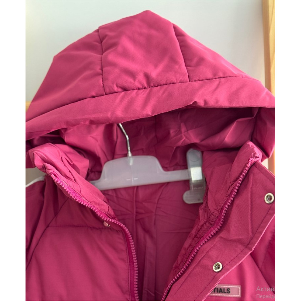 Куртка подовжена з капюшоном для дівчинки колір малиновий 10919