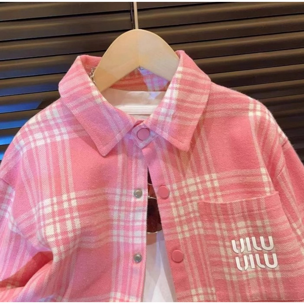 Стильна сорочка для дівчинки колір рожевий 10928