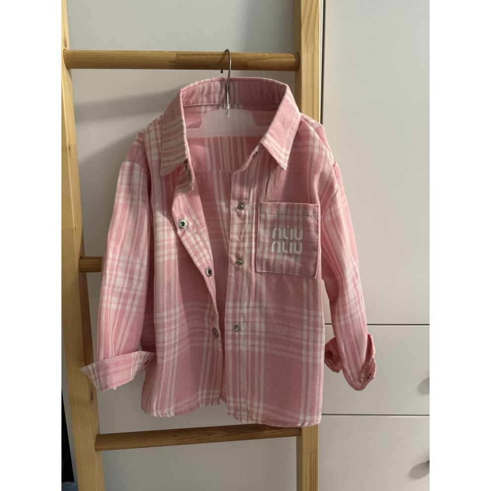 Стильна сорочка для дівчинки колір рожевий 10928