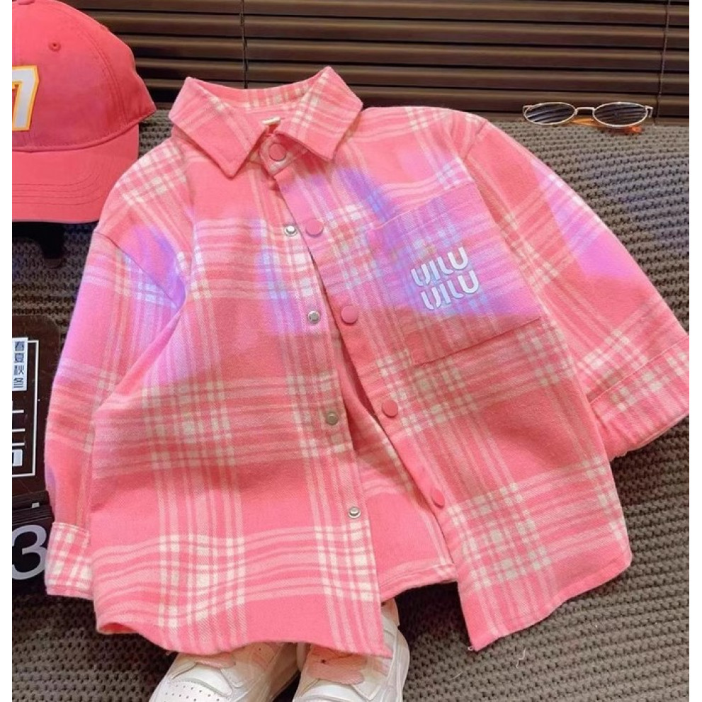 Стильна сорочка для дівчинки колір рожевий 10928