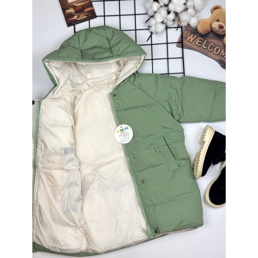 Пальто демісезонне зелене 1560