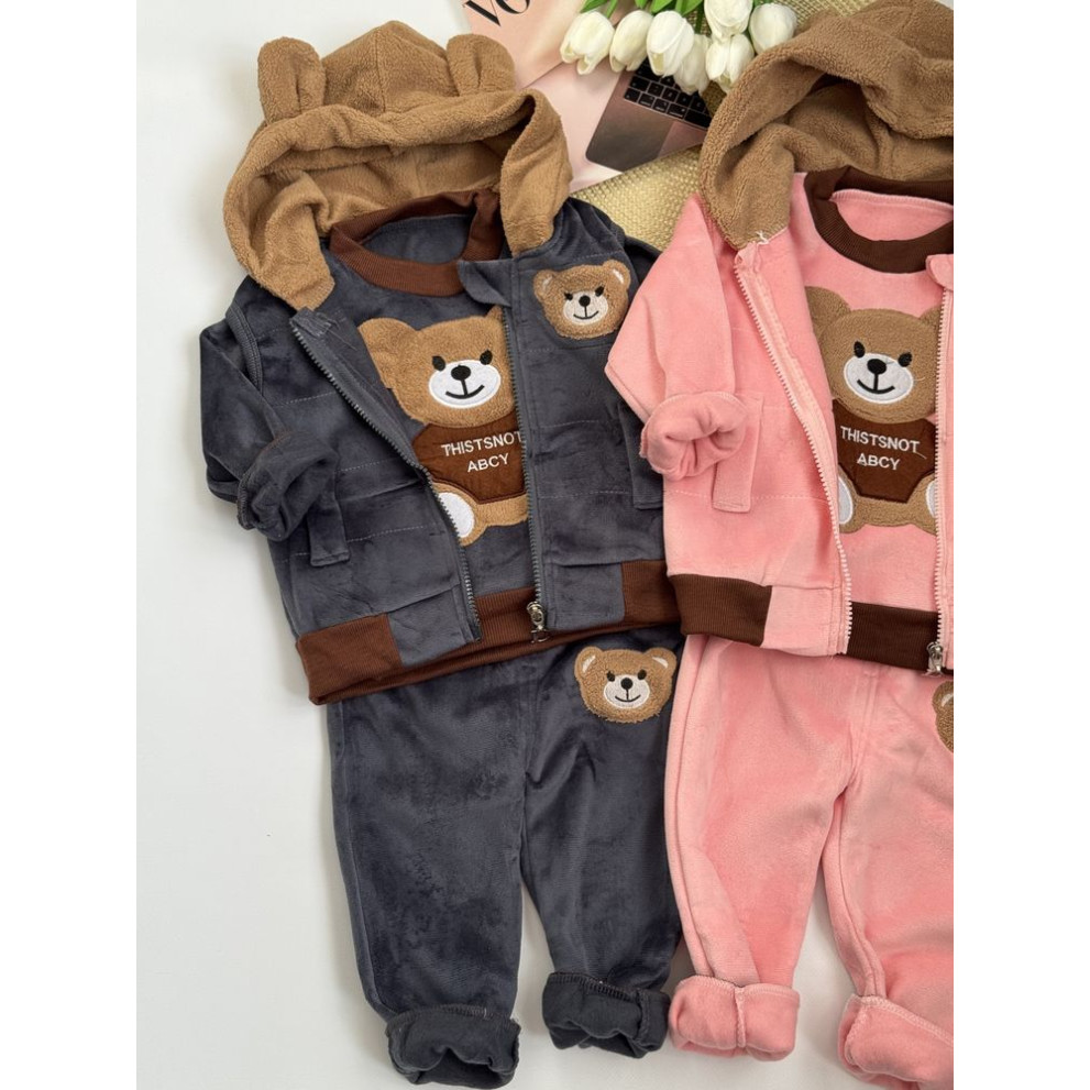 Костюм трійка Bear сірий 1573