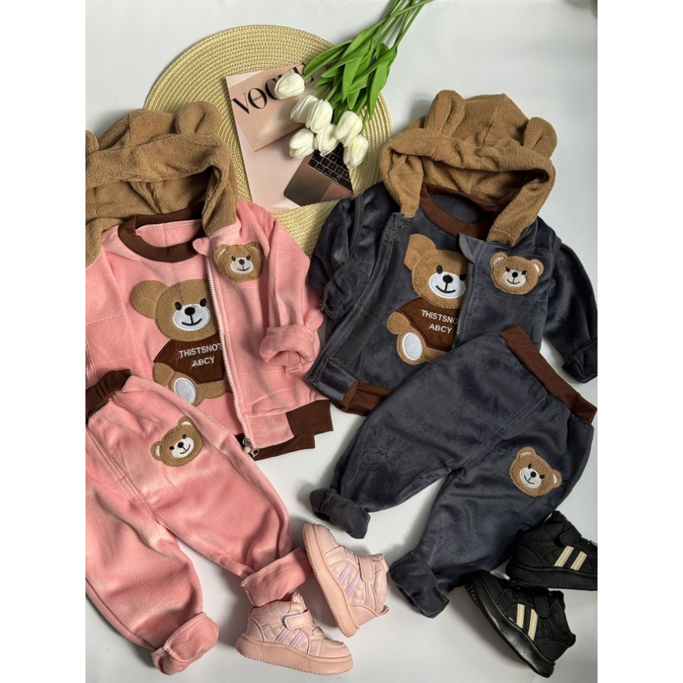 Костюм трійка Bear сірий 1573