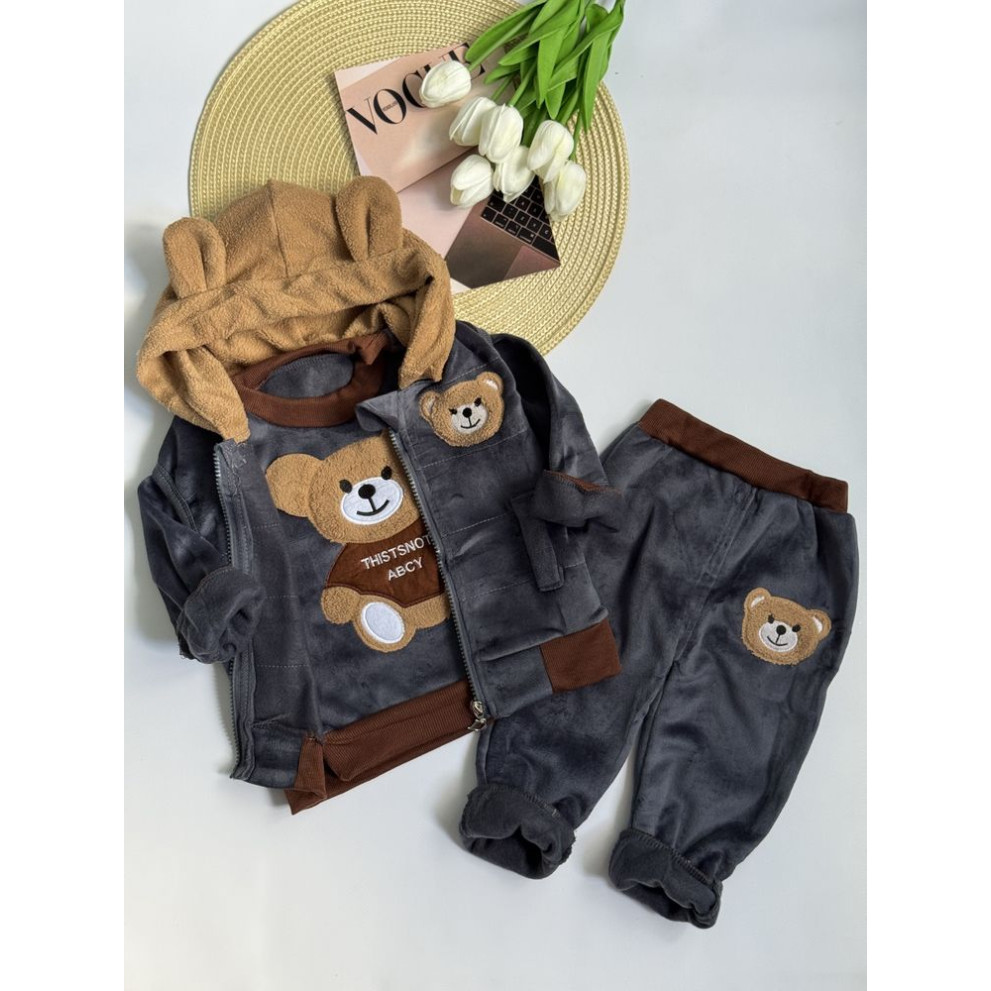 Костюм трійка Bear сірий 1573
