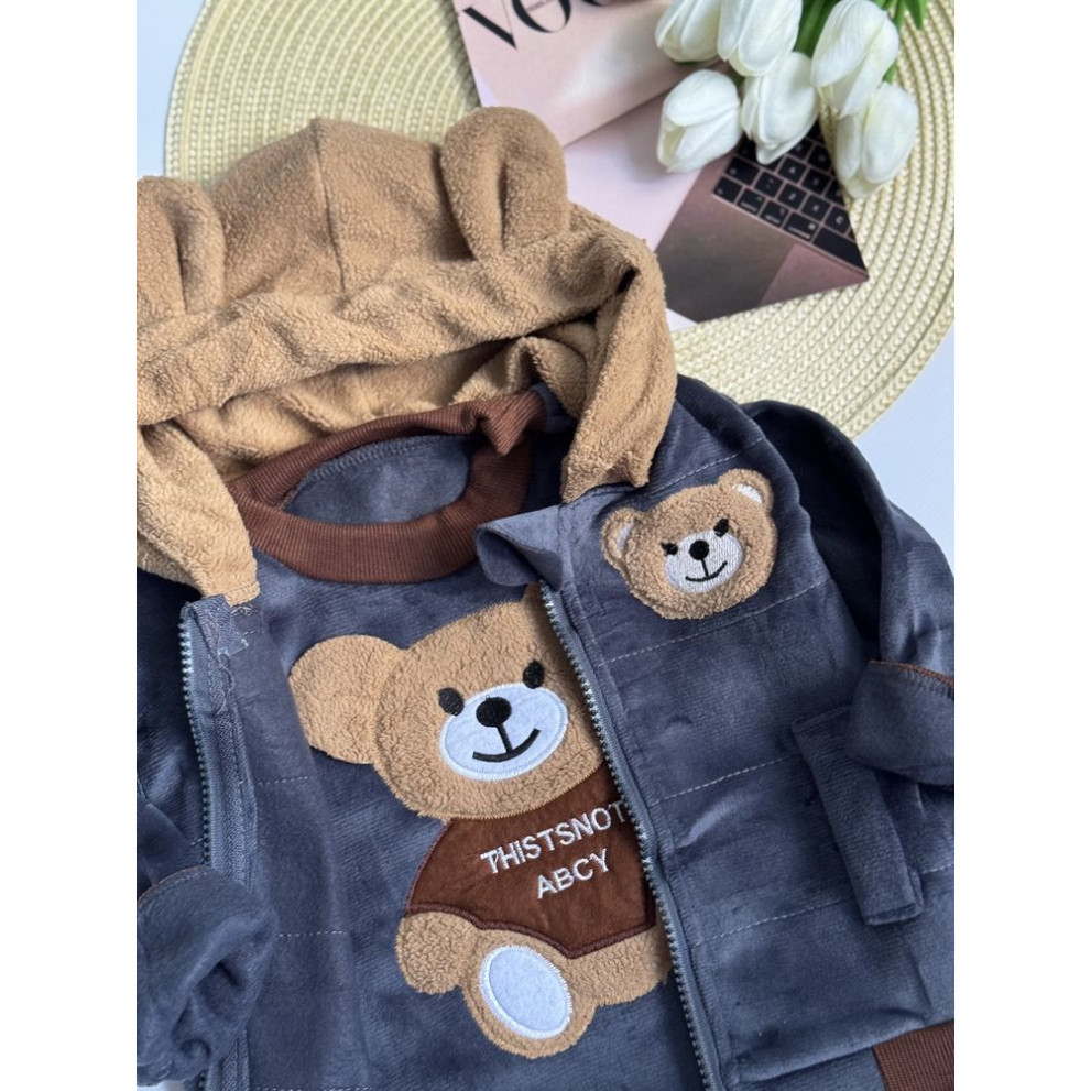 Костюм трійка Bear сірий 1573