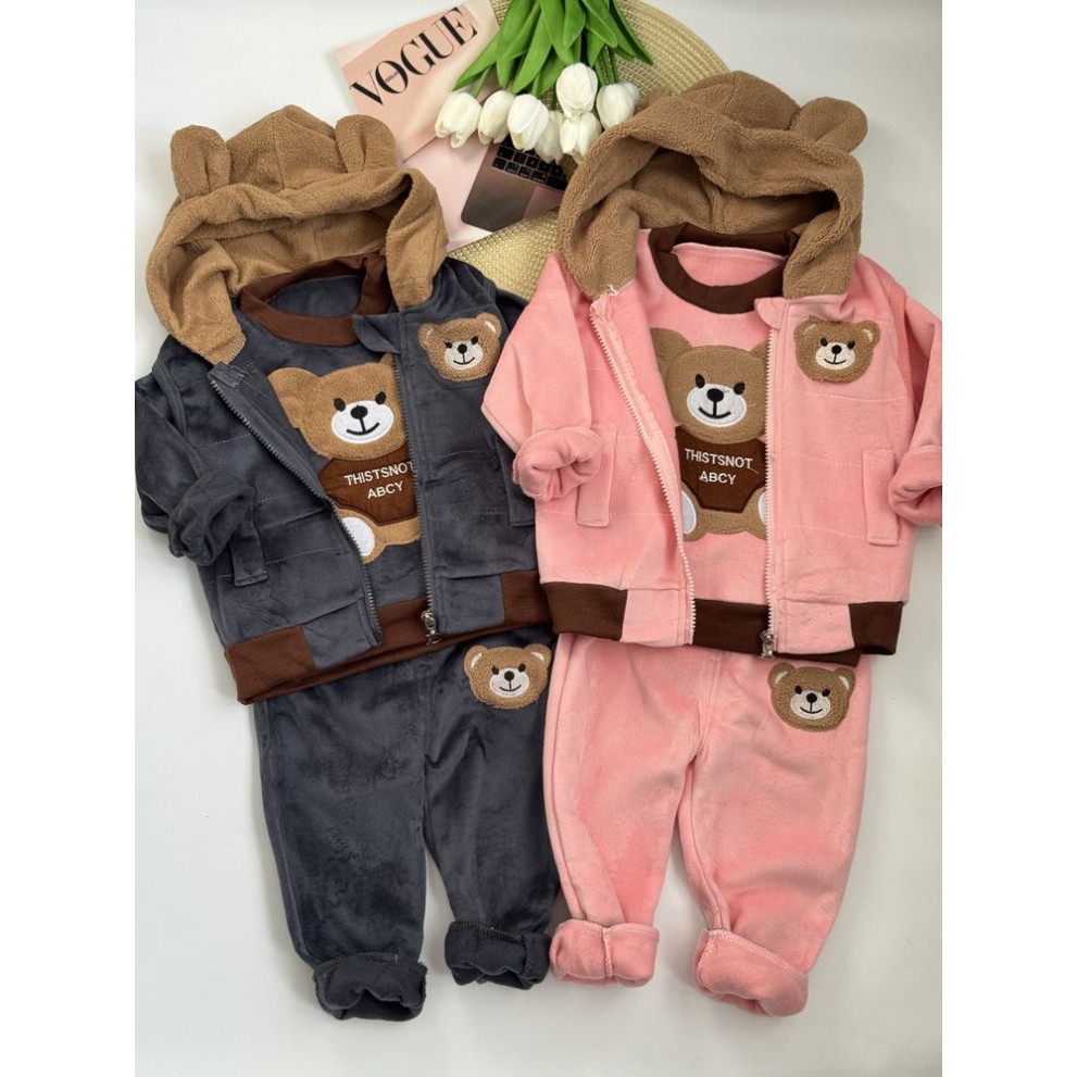 Костюм трійка Bear сірий 1573