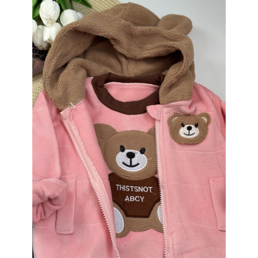 Костюм трійка Bear світло-рожевий 1574