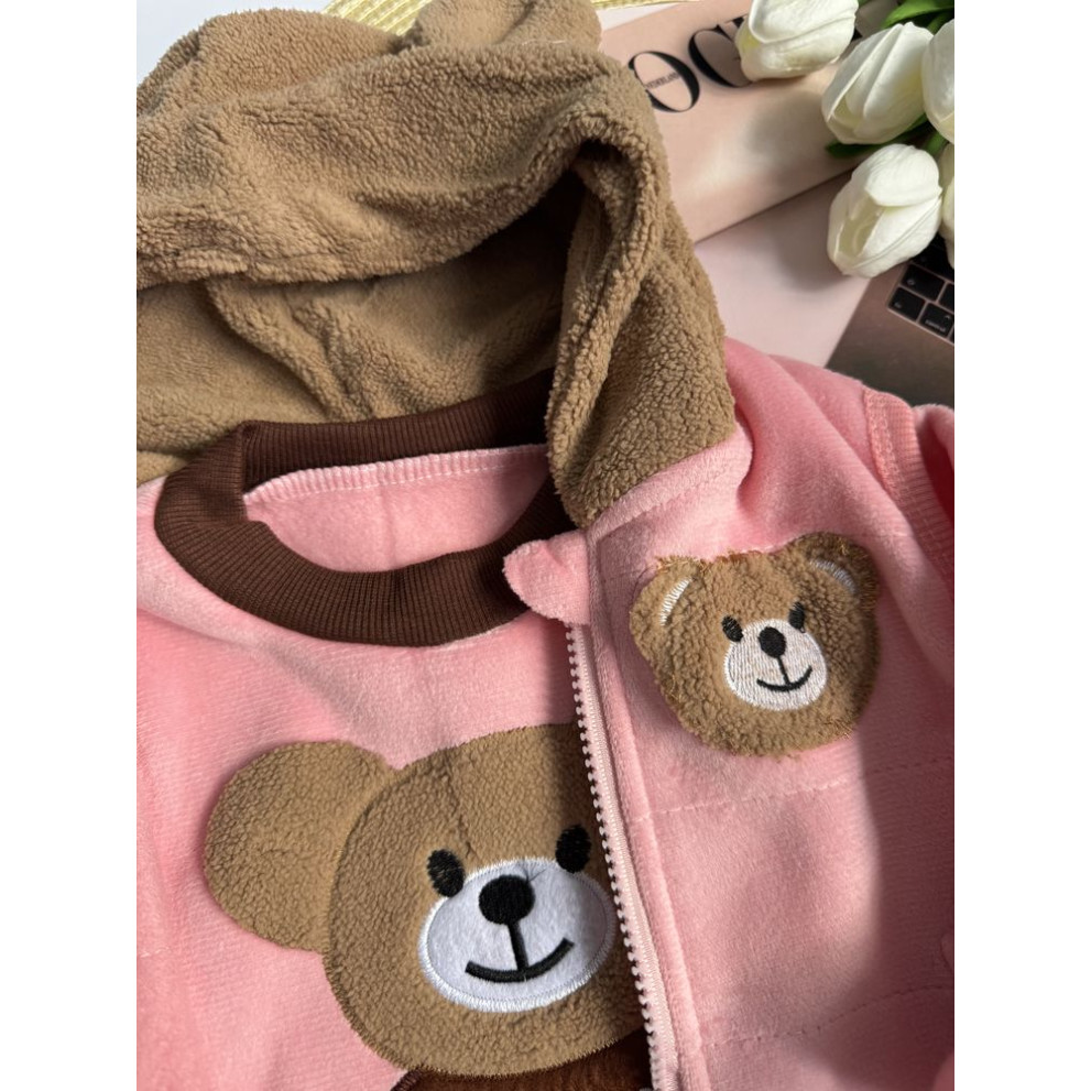 Костюм трійка Bear світло-рожевий 1574