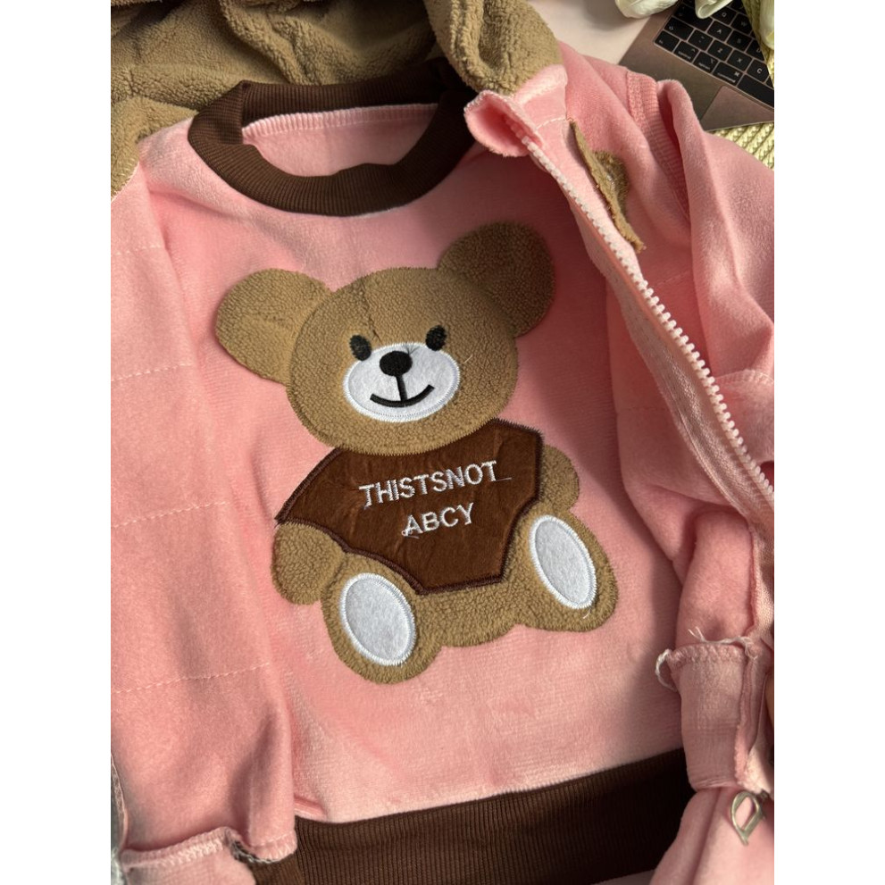 Костюм трійка Bear світло-рожевий 1574