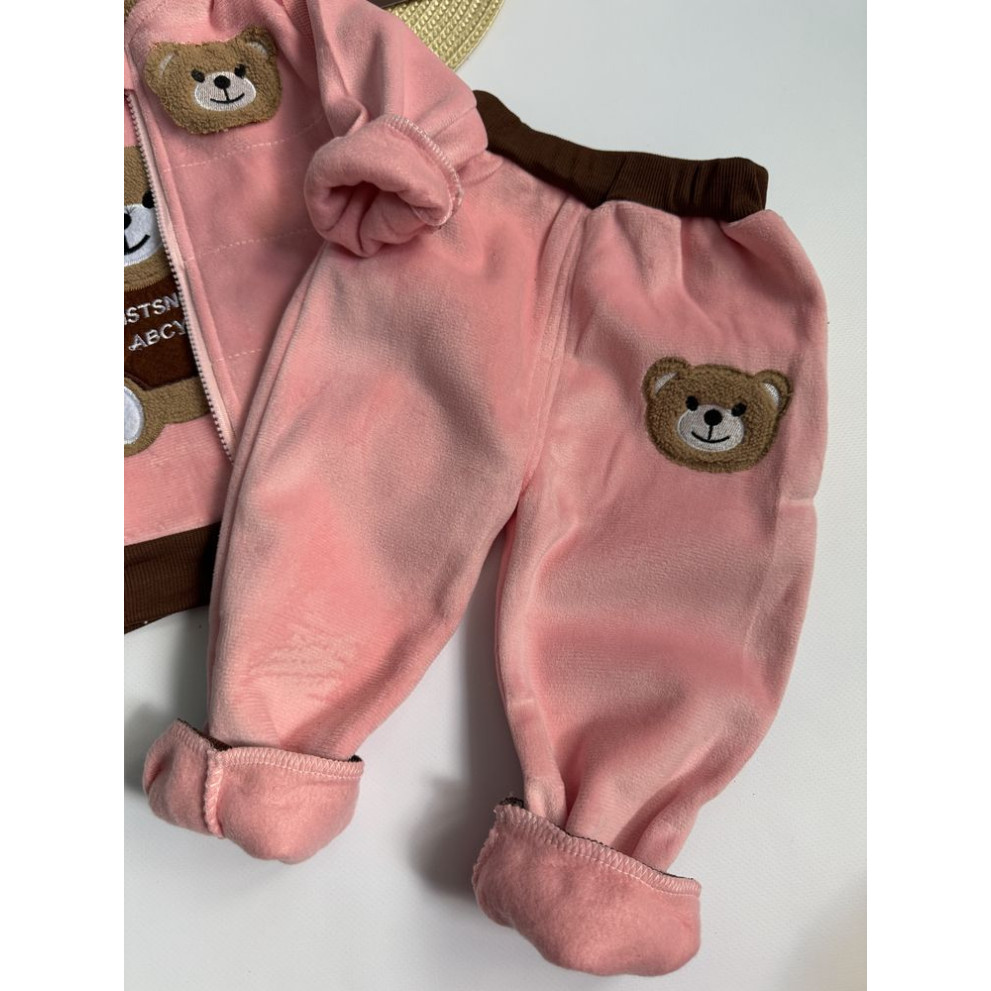Костюм трійка Bear світло-рожевий 1574